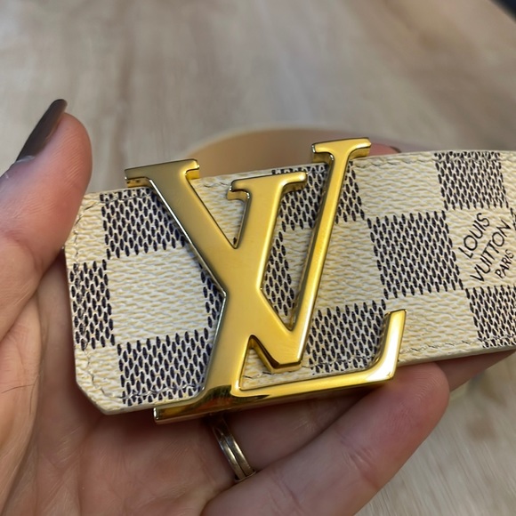 🌟LAST CHANCE🌟 Louis Vuitton Initiales 30MM Damier Azur Coated Canvas Belt - 80 - Picture 2 of 9